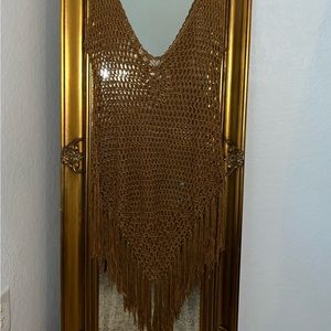 Knitted Fringe Beach Cover Up